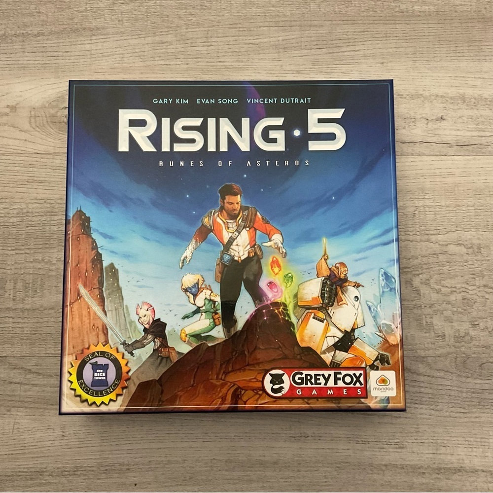 Rising 5 Runes Of Asteros Grey Fox Games Dice Tower Seal of Excellence New